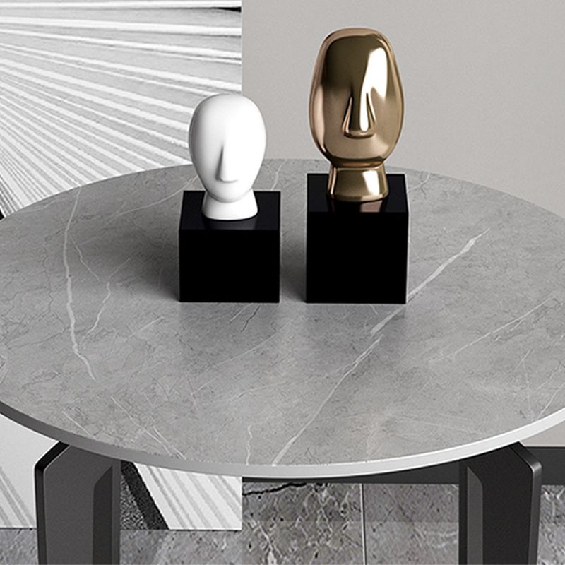 Minimalistische ronde hoektafel leisteen 4 poten banken bijzettafel met opslag