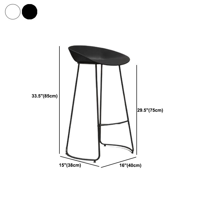 Modern Armless Backrest Counter Stool Iron Bar Stool with Acrylic Seat and Pedal for Cafe Clearhalo 'Bar Furniture' 'Bar Stools' 'bar_stools' 'furn' 'furn_bar_stools' 'Furniture' 'Kitchen & Dining Furniture' 1200x1200_75efd2fe-0ce4-4775-a215-0ea31ecb1268