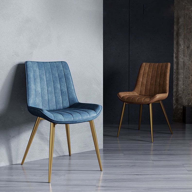 Scandinavian Metal Indoor-Outdoor Dining Chairs Parsons Chair with Metal Legs Clearhalo ' kitchen&dining_furn' 'Dining Chairs' 'Dining Tables & Seating' 'dining_chair' 'furn' 'furn_dining_chair' 'Furniture' 'furniture_dining_chair' 'Kitchen & Dining Furniture' 'kitchen' 1200x1200_75f2d31d-a513-4e30-a021-adaa7866807e