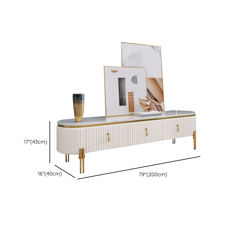 Marble TV Media Console Glam Media Console TV Stand for Living Room