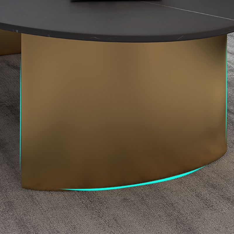 15,75 "H 1 Single Couchtisch Glam Elliptical Stone Cocktail Tisch