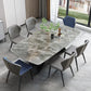 Stone Top Dining Table Traditional Luxury Table with Pedestal Base