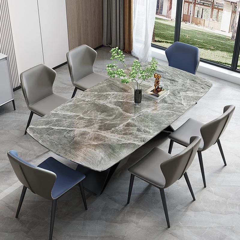 Stone Top Dining Table Traditional Luxury Table with Pedestal Base