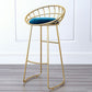 Glam Bucket Upholstered Bar Stools Footrest Low Back Bar and Counter Stool