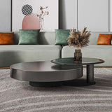 Modern Style Tempered Glass Table Top Stainless Steel Base Round Coffee Table