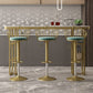 Glam Style Bar Table Artificial Marble Pub Table with Shelf for Dining Room, Only Table Clearhalo 'Bar Furniture' 'Bar Tables' 'bar_tables' 'furn' 'furn_bar_tables' 'Furniture' 'furniture_bar_tables' 'Kitchen & Dining Furniture' 1200x1200_75f8a640-39ac-40ec-a977-edab4ac778ea
