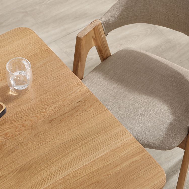 Modern Style Solid Wood Dining Set with Rectangle Shape Table and Double Pedestal Base Clearhalo 'Dining Room Sets' 'Dining Tables & Seating' 'dining_room_set' 'furn' 'furn_dining_room_set' 'Furniture' 'furniture_dining_room_set' 'Kitchen & Dining Furniture' 'kitchen&dining_furn' 'kitchen' 1200x1200_75f97296-ff8a-429b-a136-9d1f64e71d08