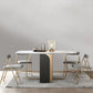 Modern Style Rectangle Dining Table Drop-Leaf 62" Table with Metal Base for Home Use Clearhalo ' dining_table' 'Dining Tables & Seating' 'Dining Tables' 'furn' 'furn_dining_table' 'Furniture' 'furniture_dining_table' 'Kitchen & Dining Furniture' 'kitchen&dining_furn' 'kitchen' 'kitchen_dining_table' 1200x1200_75fab92d-980c-442c-a028-6dfaef4bb2c4