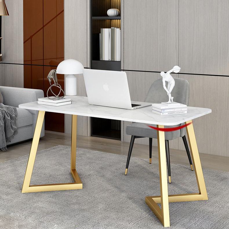 Contemporary Marble Writing Desk Office Desk with Metal Legs Clearhalo 'furn' 'furn_office_desk' 'Furniture' 'Office Desks' 'Office Furniture' 'office_desk' 1200x1200_75fadef0-838d-43dc-a903-ed666beef564