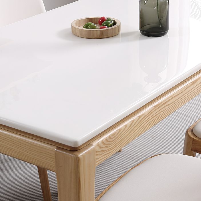 Mid-Century Rectangle Dining Table Marble Table with 4 Legs Base for Home Clearhalo ' dining_table' 'Dining Tables & Seating' 'Dining Tables' 'furn' 'furn_dining_table' 'Furniture' 'furniture_dining_table' 'Kitchen & Dining Furniture' 'kitchen&dining_furn' 'kitchen' 'kitchen_dining_table' 1200x1200_75fc5f23-87ee-4a70-a8c7-e5bd1e24c741