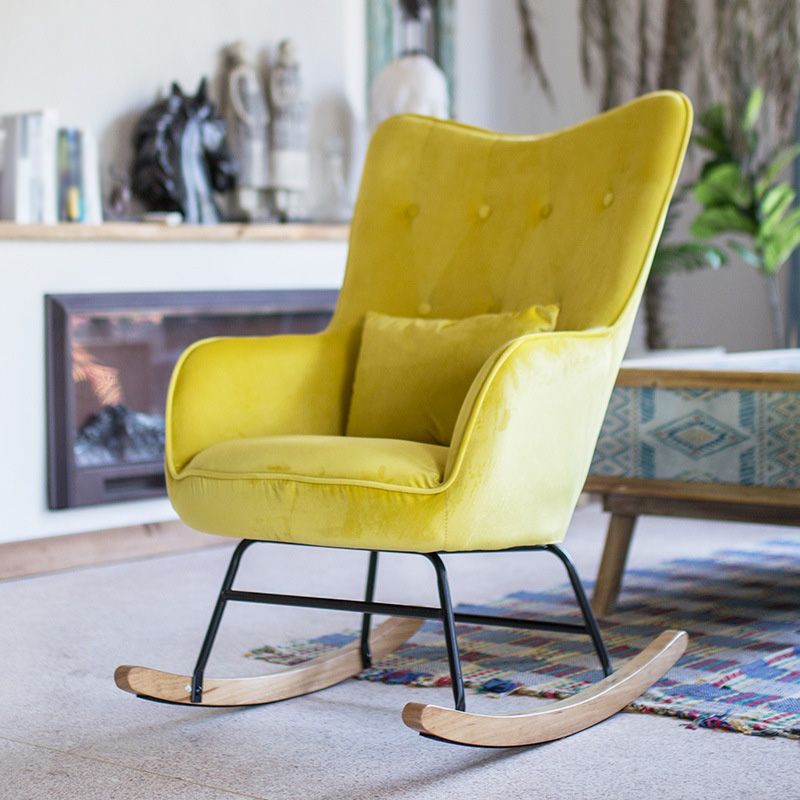 25.9"Wide Wingback Chair with Sled Base Tufted Back Arm Chair Clearhalo 'Accent Chairs' 'accent_chairs' 'Chairs & Seating' 'Furniture' 'furniture_accent_chairs' 'Living Room Furniture' 1200x1200_75fd2d42-acec-43d1-bf59-0a027e652744