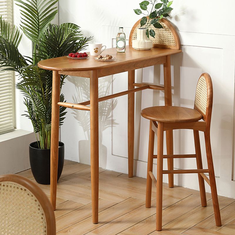 Modern Solid Wood Bar Dining Table Ellipse Bar Table for Kitchen Clearhalo 'Bar Furniture' 'Bar Tables' 'bar_tables' 'furn' 'furn_bar_tables' 'Furniture' 'Kitchen & Dining Furniture' 1200x1200_75fe13b0-3d0a-4157-b17e-964bd6c6c87d