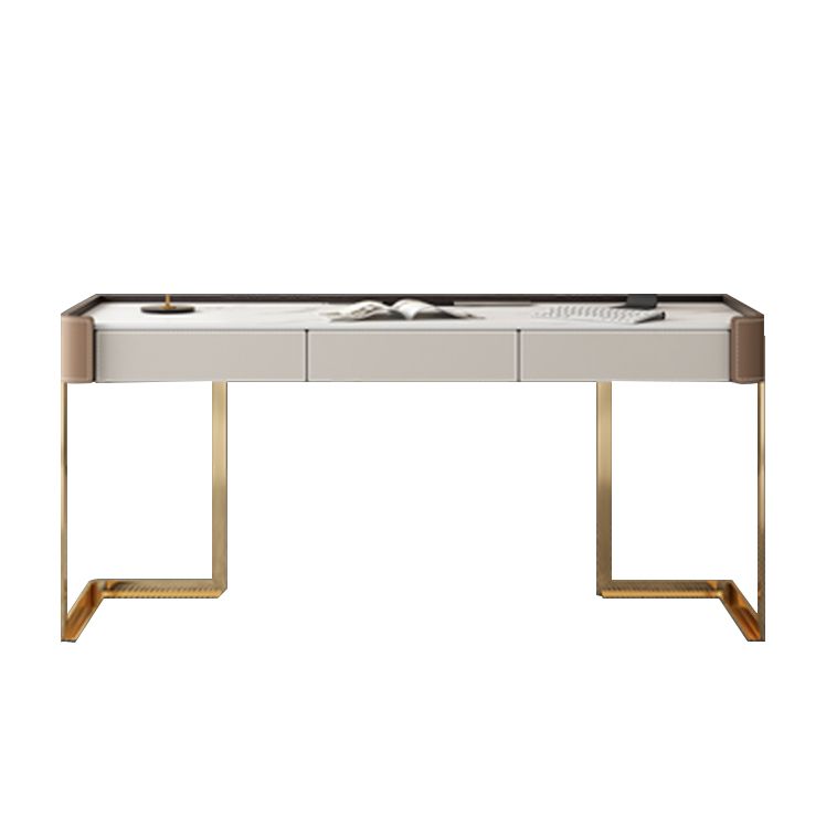 Stein gebogener Schreibtisch Glam 29.53 "großer Büroschreibtisch mit Schubladen