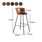 Modern Indoor Backrest Bar Stool Faux Leather Upholstered Bar Stool