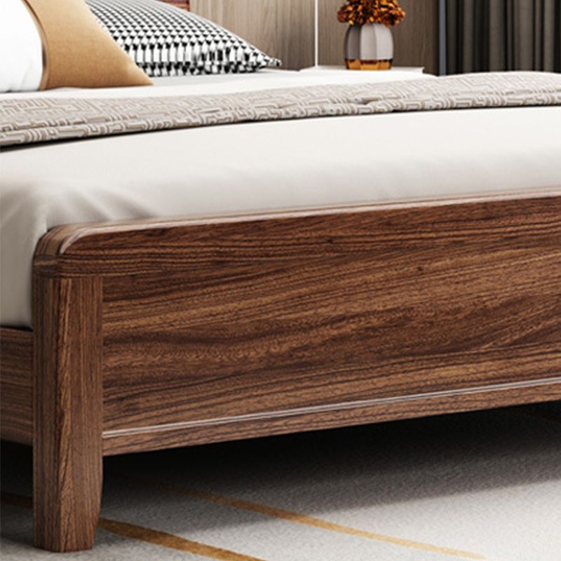 84.65 inch Wide Mid-century Bed Frame Pine Wood Panel Bed with Headboard