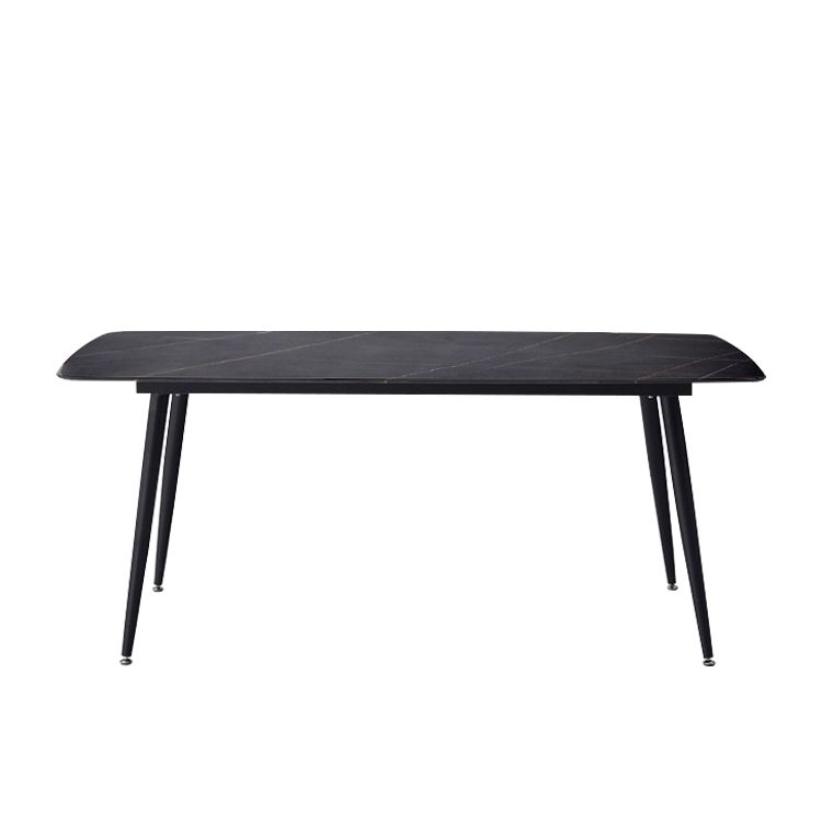 Industrial Dining Table with Black Stone Rectangle Dining Table for Kitchen Clearhalo 'Dining Tables & Seating' 'Dining Tables' 'dining_table' 'furn' 'furn_dining_table' 'Furniture' 'Kitchen & Dining Furniture' 1200x1200_76025ec1-1f5b-4bce-a43e-fb1ebed582bf