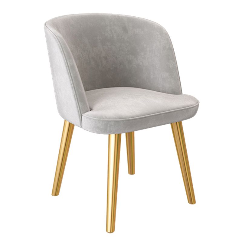 Glam Style Dining Chair Upholstered Dining Side Chair with Metal Legs