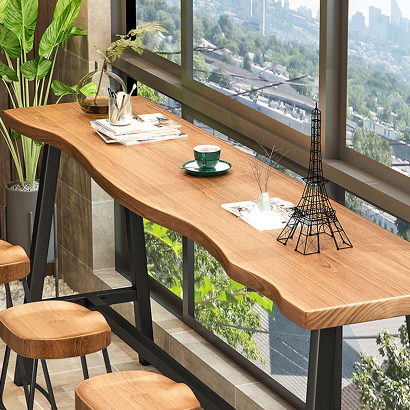 Solid Wood Natural Bistro Accent Dining Table Modern Rectangle Footrest Pub Table Clearhalo 'Bar Furniture' 'Bar Tables' 'bar_tables' 'Furniture' 'furniture_bar_tables' 'Kitchen & Dining Furniture' 'kitchen&dining_furn' 'kitchen' 1200x1200_7605e6d2-0c70-40bc-84b4-ecad4eec253c