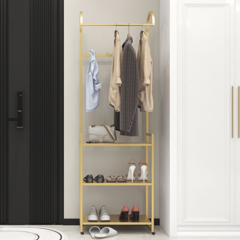 Luxurious Metallic Coat Hanger Free Standing Multicapa Estantes de diseño de la reverencia
