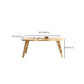 Wooden Rectangle Contemporary Coffee Table 4 Legs Single Coffee Table