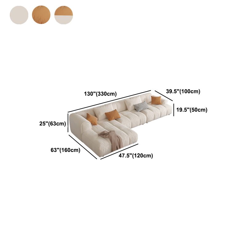 Flanella imbottita di spugna sezionale in stile nordico in divano bianco/arancione/arancione/arancione