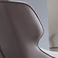 Contemporary Dining Sloped Arm Chair Matte Finish Leather Curved Parsons Chair