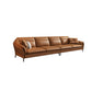 Contemporary Genuine Leather Sewn Pillow Back Sofa 35.43"High Flared Arm Sofa,Dark Brown Clearhalo 'furn' 'furn_sectionals' 'Furniture' 'furniture_sectionals' 'kitchen' 'kitchen_sectionals' 'Living Room Furniture' 'Sectionals' 1200x1200_760ee65d-6687-4200-b747-60d14c57a6f4