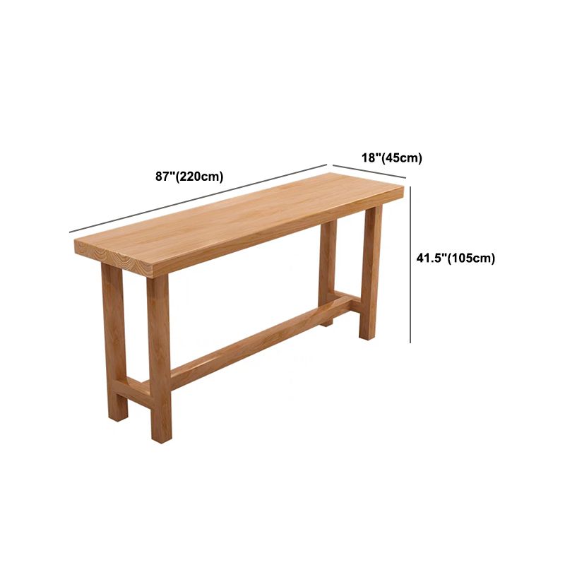 Juego de mesa de bar rectangular de madera maciza, mesa de mostrador de 1/5 piezas con taburetes sin respaldo