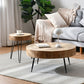 Iron 4 Legs Cocktail Table Scandinavian Round Wooden Coffee Table for Home Clearhalo 'Coffee & Accent Tables' 'Coffee Tables' 'coffee_tables' 'furn' 'furn_coffee_tables' 'Furniture' 'Living Room Furniture' 1200x1200_7610a9a8-86e7-42c2-b28b-ae5c4da796a7
