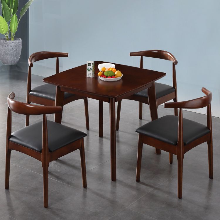 Square Industrial Dining Table Wood Color Fixed Table with Rubberwood Solid Wood Clearhalo ' dining_table' 'Dining Tables & Seating' 'Dining Tables' 'furn' 'furn_dining_table' 'Furniture' 'furniture_dining_table' 'Kitchen & Dining Furniture' 'kitchen&dining_furn' 'kitchen' 'kitchen_dining_table' 1200x1200_7610da6b-7a9c-4f9f-9cc2-e56629f0b954