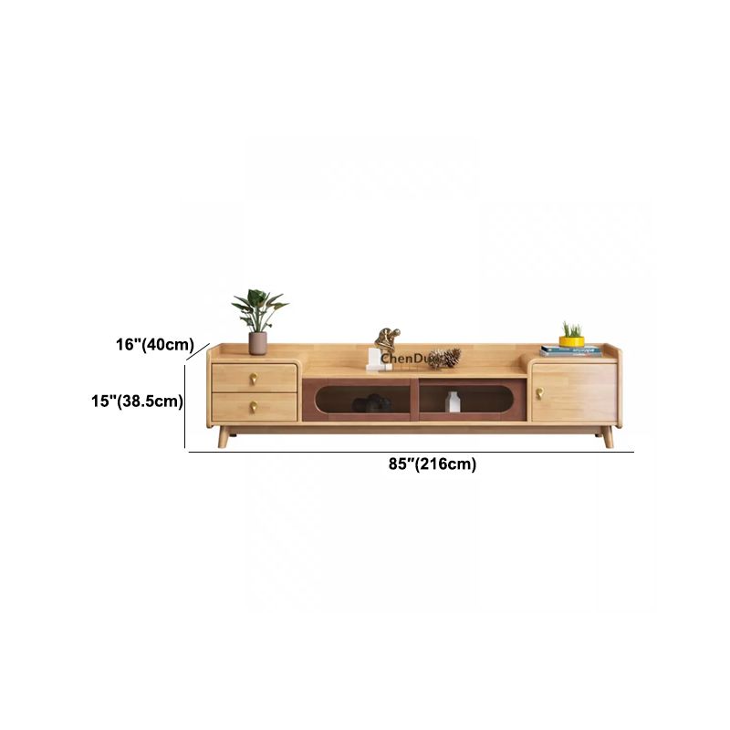 Contemporary Wood TV Stand Enclosed Storage TV Media Stand for Living Room Clearhalo 'furn' 'furn_tv_stands_entertainment_centers' 'Furniture' 'Living Room Furniture' 'TV Stands & Entertainment Centers' 'TV Stands & Media Storage Furniture' 'tv_stands_entertainment_centers' 1200x1200_7610e430-7359-4b07-98aa-799fb81bbeb6