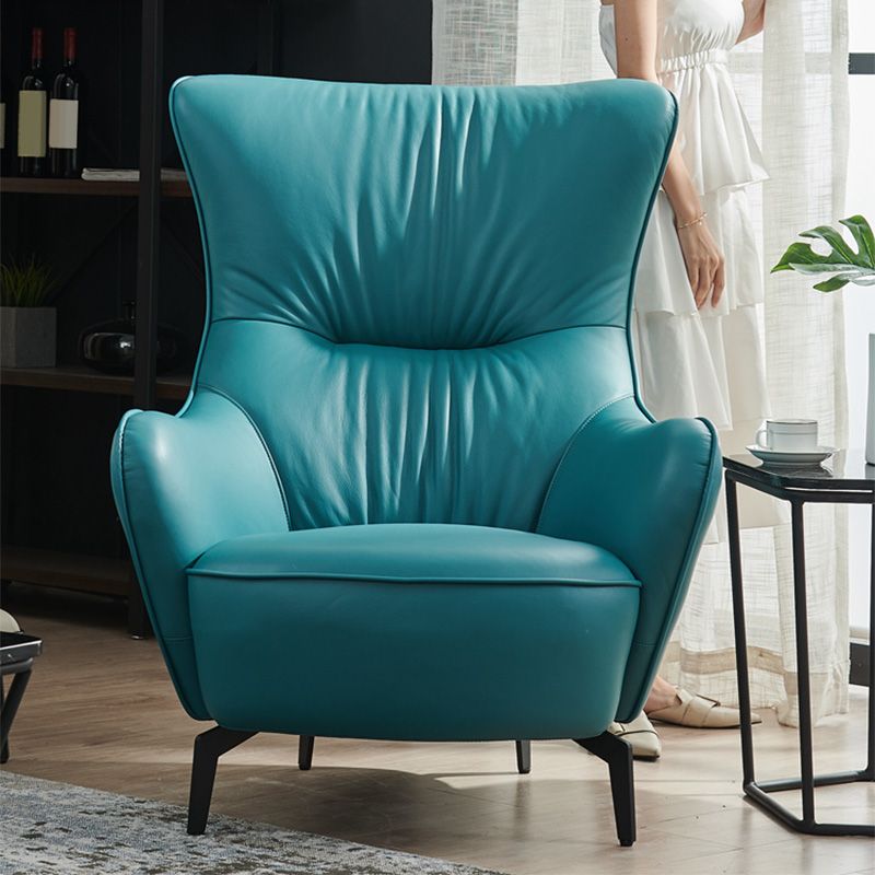 Chaise célibataire nordique moderne Tiger Tiger Cuir Single Sofa Light Luxury High arrière