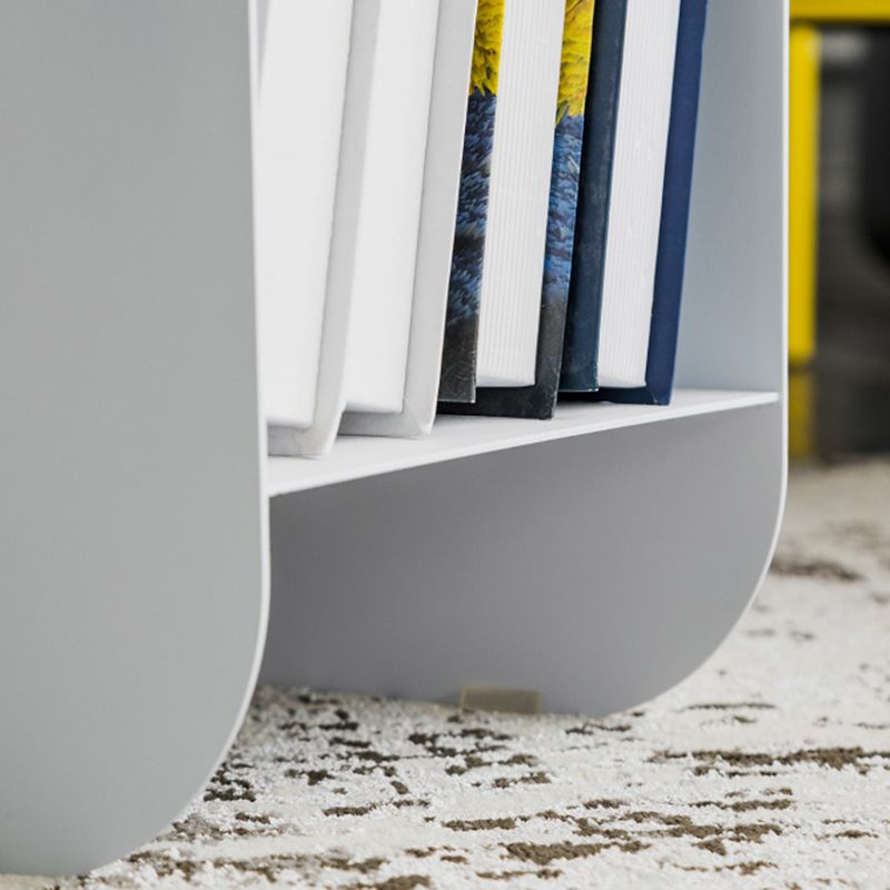 Mid-Century Rectangular Side Table Sled End Table with Shelves