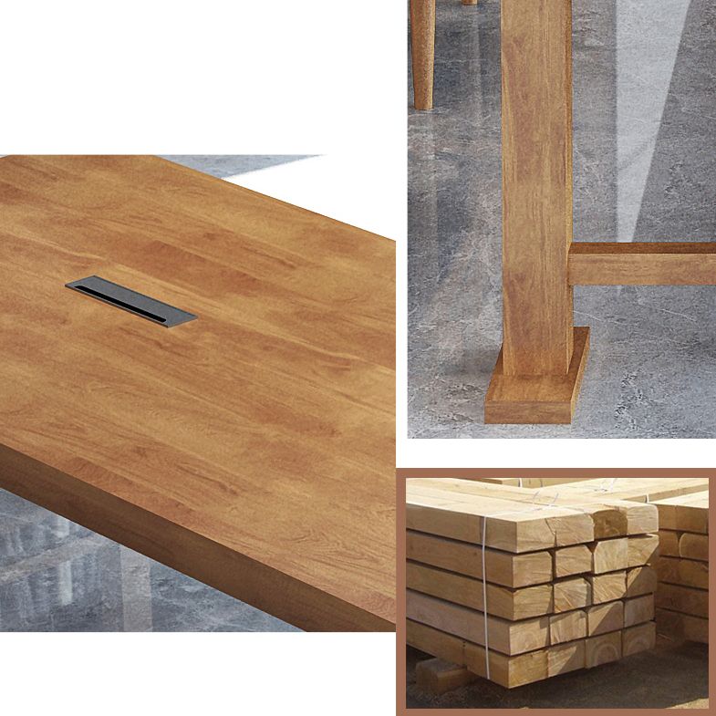 Escritorio de escritura contemporánea de 27 "de ancho escritorio de oficina natural de madera maciza