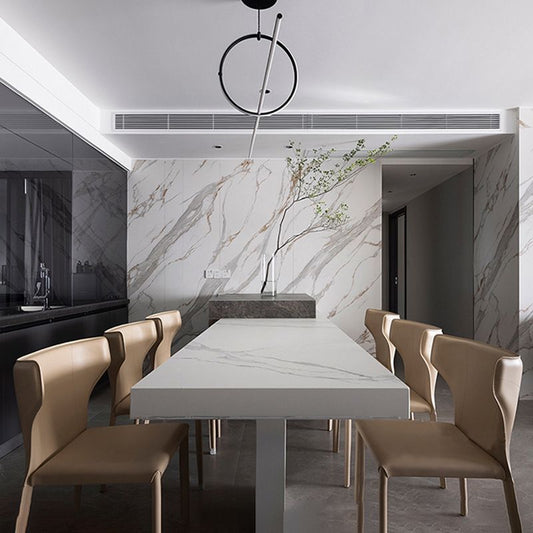 Matte Finish Wingback Side Chair Contemporary Dining Chair with Leather Legs