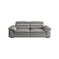 Contemporary Faux Leather Light-grey Sewn Pillow Back Pillow Top Arm Sofa