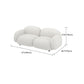 Square Arm Wool Sofa Scandinavian 1/2/3-Seater Sofa in White