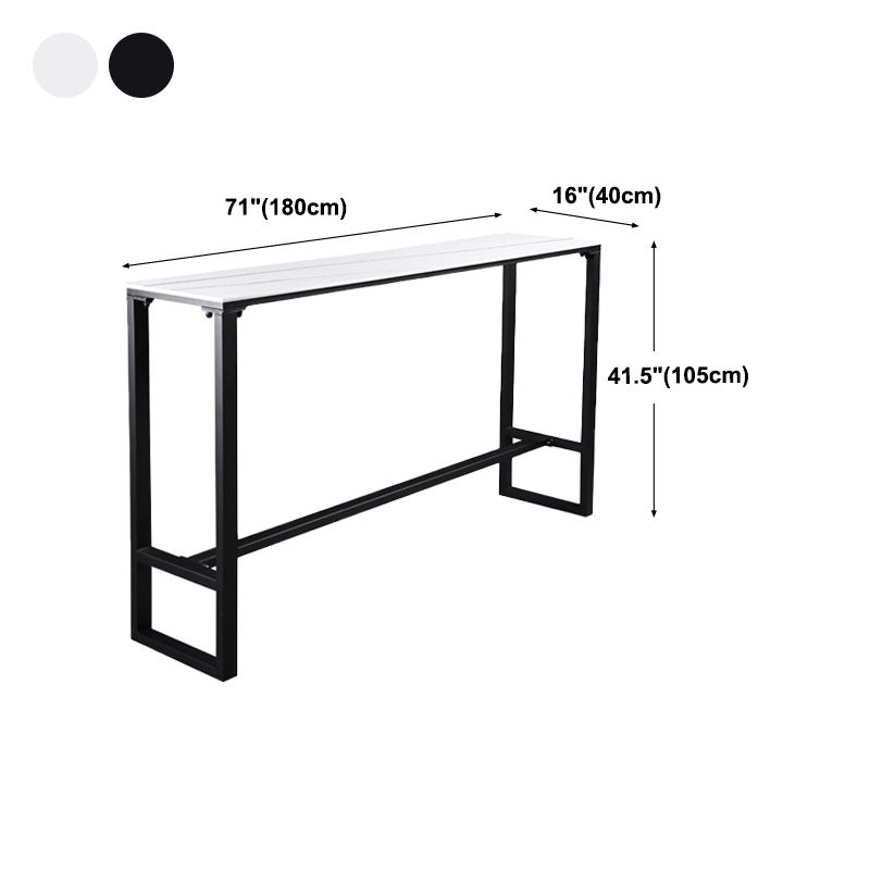 Modern Rectangle Footrest Event and Cocktail Table Black Slate Patio Bar Table Clearhalo 'Bar Furniture' 'Bar Tables' 'bar_tables' 'furn' 'furn_bar_tables' 'Furniture' 'furniture_bar_tables' 'Kitchen & Dining Furniture' 'kitchen&dining_furn' 'kitchen' 1200x1200_761a3d45-3a22-4fcd-8883-f2f6d5598afa
