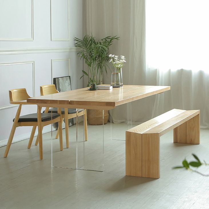 Table à manger en bois massif table de restauration de style contemporain pour cuisine à la maison