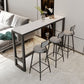 Rectangle Bar Dining Table Modern Bar Dining Table with Trestle Base in Black Clearhalo 'Bar Furniture' 'Bar Tables' 'bar_tables' 'furn' 'furn_bar_tables' 'Furniture' 'furniture_bar_tables' 'Kitchen & Dining Furniture' 1200x1200_761af24f-8278-470a-a4df-84bee7b18250