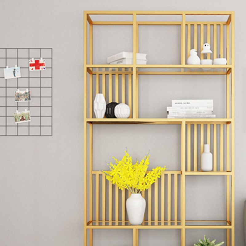 Glam Antique Finish Shelf Bookcase Metal Frame Bookshelf with Shelves Clearhalo 'Bookcases' 'furn' 'furn_bookcases' 'Furniture' 'Office Furniture' 1200x1200_761b2cc1-e159-4544-8f6d-6abb63309642