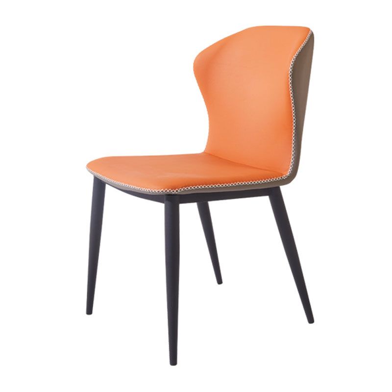 Eigentijdse stijl stoel keuken armloze wingback stoelen met metalen benen