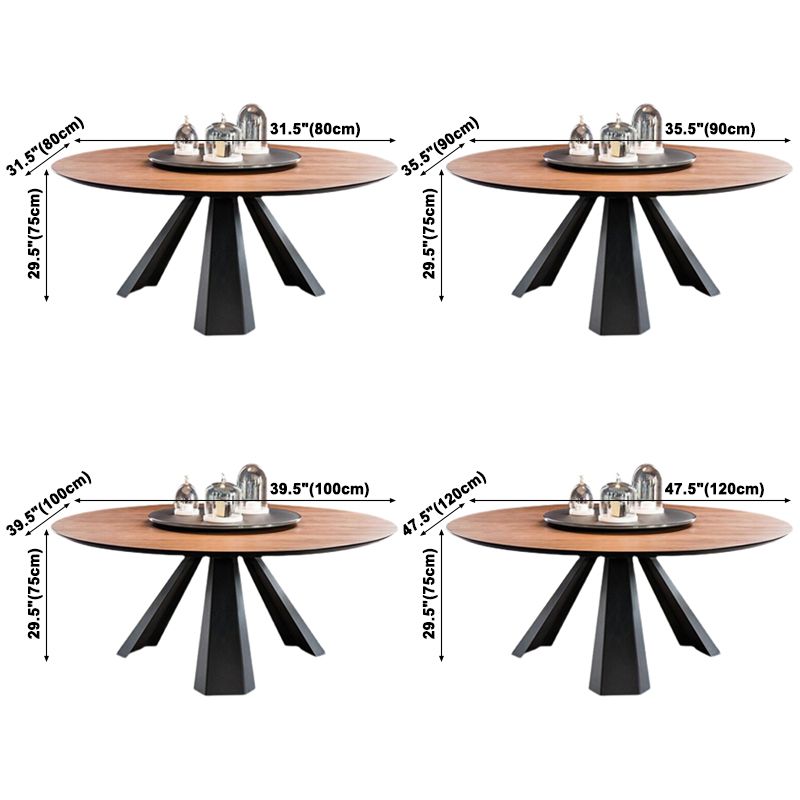 Minimalist Brown Standard Dining Table Solid Wood Round Table (without Lazy Susan) Clearhalo ' dining_table' 'Dining Tables & Seating' 'Dining Tables' 'Furniture' 'furniture_dining_table' 'Kitchen & Dining Furniture' 'kitchen&dining_furn' 'kitchen' 'kitchen_dining_table' 1200x1200_761c3ced-fc7c-4852-825d-fed32aa939f3