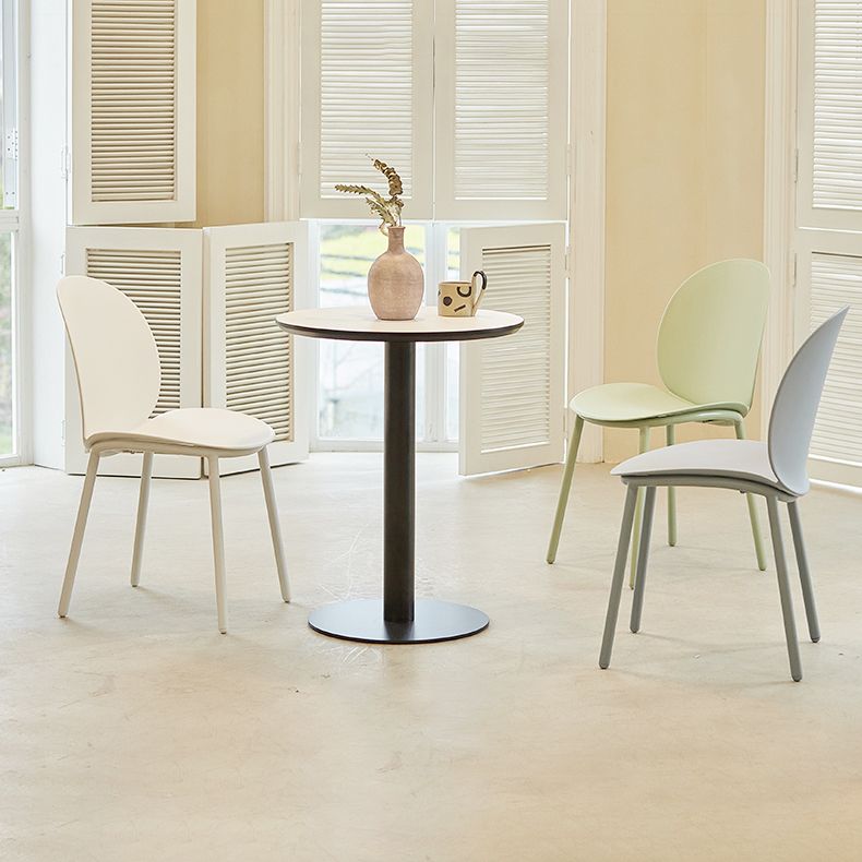 Contemporary Plastic Armless Parson Chair for Home in Matte Finish