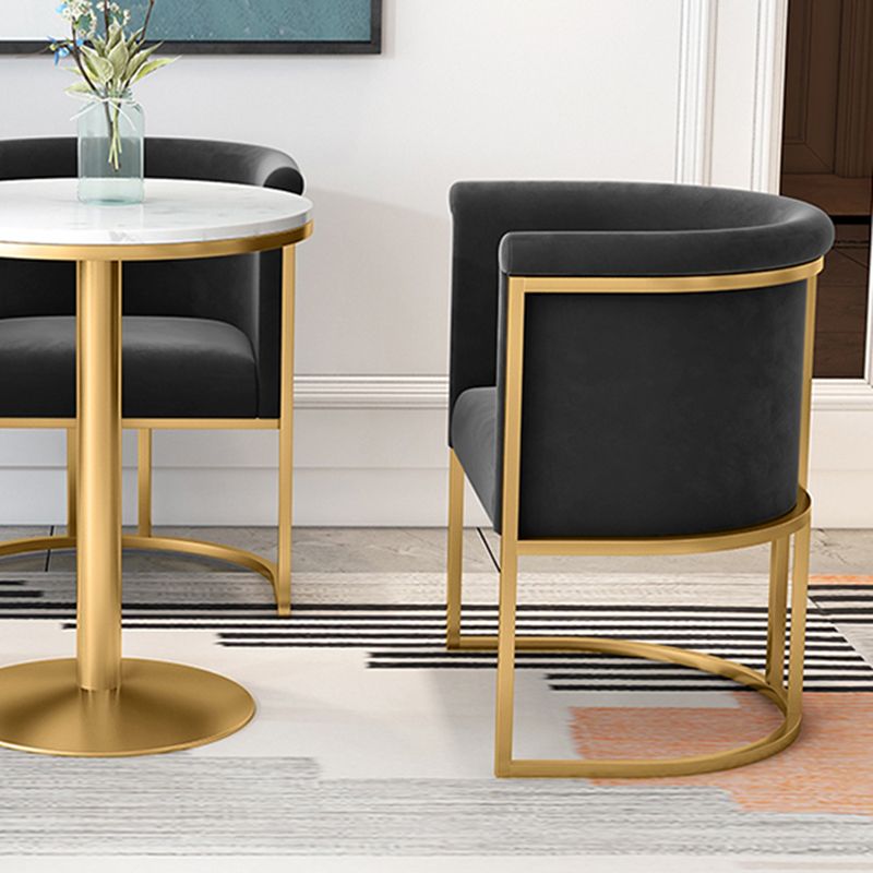 Parsons Velvet Arm Chair Velvet Gold Base Dining Chair for Dining Room Clearhalo 'Dining Chairs' 'Dining Tables & Seating' 'dining_chair' 'furn' 'furn_dining_chair' 'Furniture' 'Kitchen & Dining Furniture' 1200x1200_761d56de-bb89-4602-8929-5f0c0b60bc27
