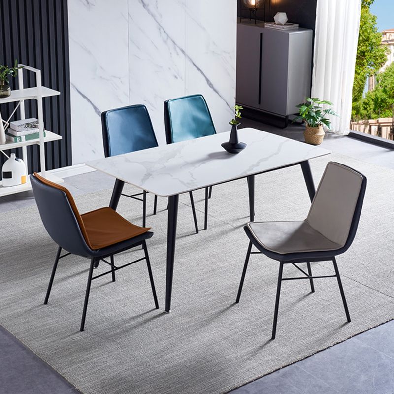 Industrial Design Faux Leather Dining Chairs Armless Solid Back Chair Clearhalo ' kitchen&dining_furn' 'Dining Chairs' 'Dining Tables & Seating' 'dining_chair' 'furn' 'furn_dining_chair' 'Furniture' 'furniture_dining_chair' 'Kitchen & Dining Furniture' 'kitchen' 1200x1200_761dd1f3-7dc5-482c-bb70-f89acb11eb1f