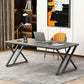 Scrivania da scrittura in pietra Sled Base Grey Writing Desk, alto 29,53 pollici