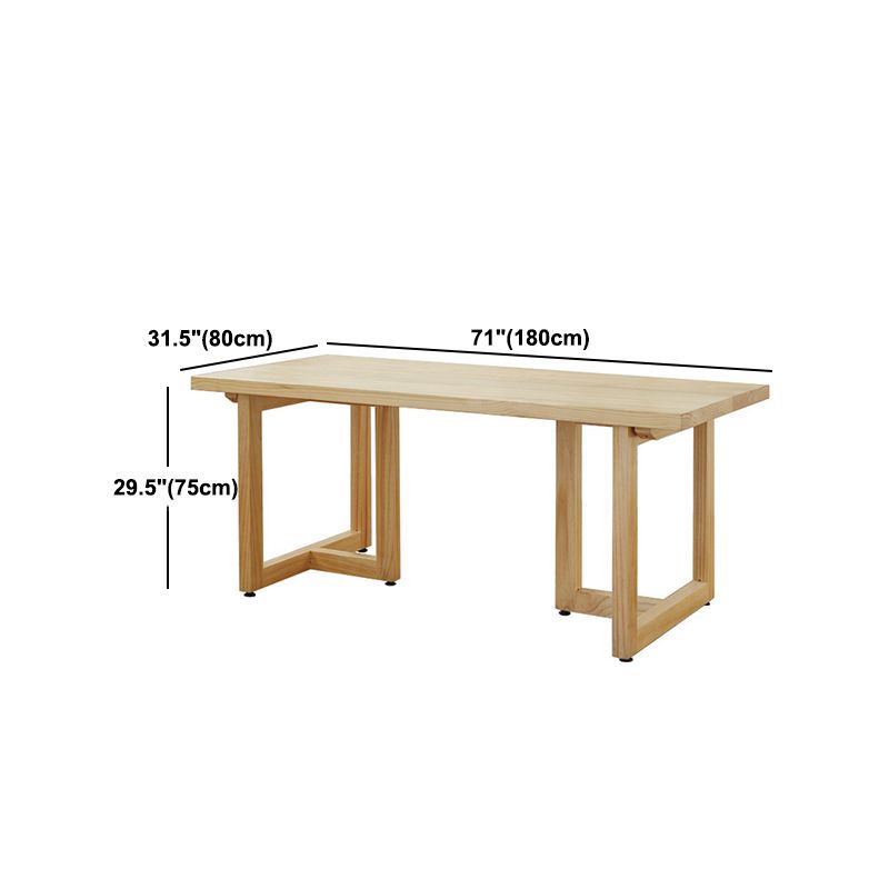 Table en bois massif simple moderne pour table rectangle de restaurant avec base en bois
