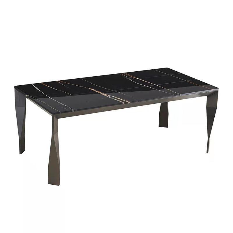 Tavolo da pranzo rettangolo di pietra nera moderna tavolo da pranzo per cucina
