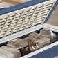 Scandinavian Blue Futon Sleeper Sofa Square Arms Futon and Mattress Clearhalo 'furn' 'furn_futons' 'Furniture' 'Futons & Daybeds' 'Futons' 'Living Room Furniture' 1200x1200_762250bf-b18c-45ce-9efb-e9ef05f17b84